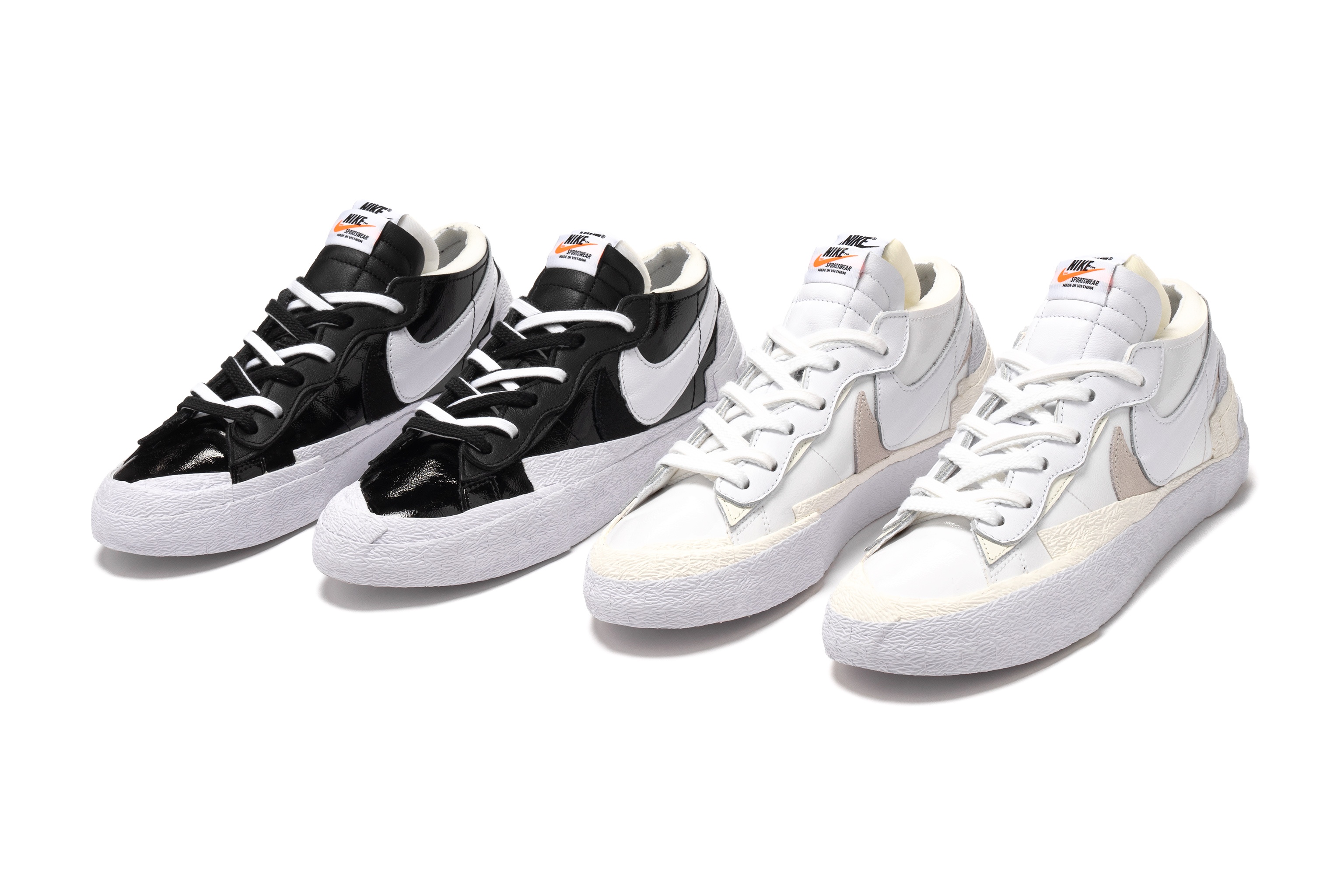 Nike x Sacai Blazer Low 'Black/White' & 'White/Sail' Release Date: 03.31.22 | HAVEN
