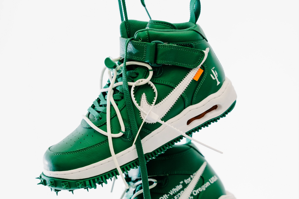 Raffle: Off-White x Nike Air Force 1 Mid Leather “Pine Green”
