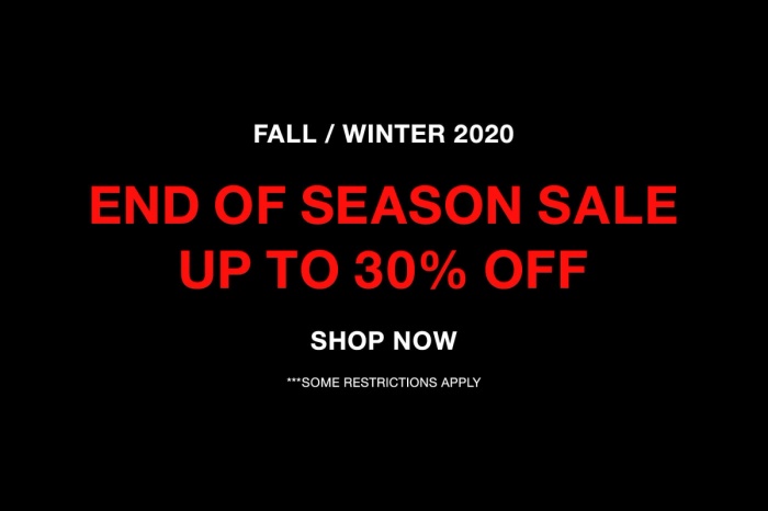 END OF SEASON SALE | UP TO 30% OFF