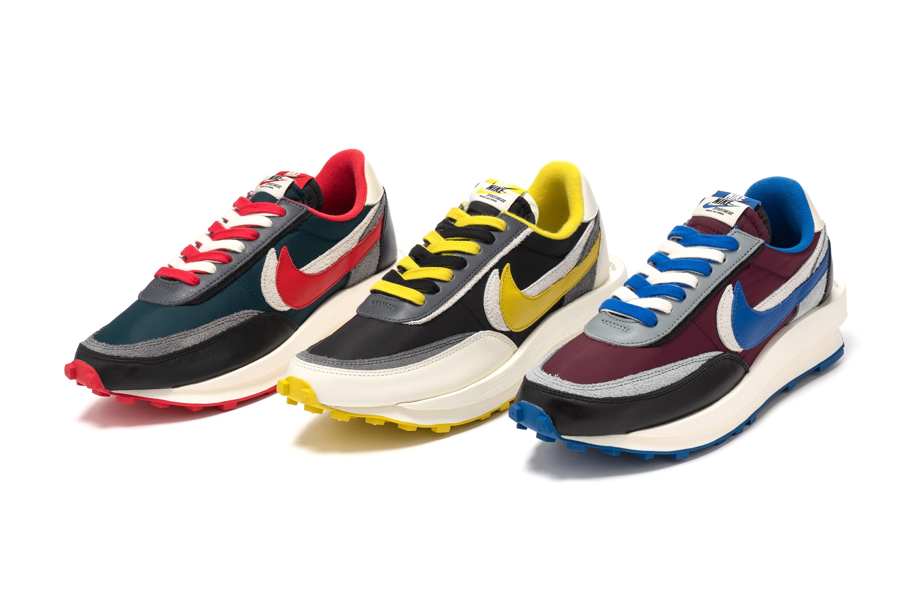 Nike x sacai x UNDERCOVER LDWaffle 'Black', 'Midnight Spruce